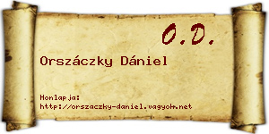 Orszáczky Dániel névjegykártya